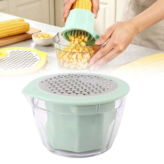 HonestMatter Corn Peeler, Corn Cob Stripper Tool with Built-in Cup, Corn Kernel Cutter Quickly Removes Kernels from Fresh Cooked Corn, Green