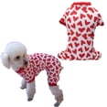 thumbnail image 1 of HonestMatter Dog Jumpsuit Pet Pajamas Warm Puppy Jumpsuit Cotton Blend Winter Outfit for Small Dogs Cats Love Print Red L, 1 of 9
