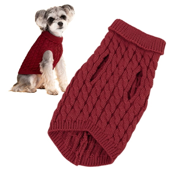 HonestMatter Dog Sweater, Dog Clothes for Small Dogs, Pet Clothing with Soft Cotton, Warm Winter Coat for Medium Dogs, Easy On Off Sleeveless Design, Wine, Size XL
