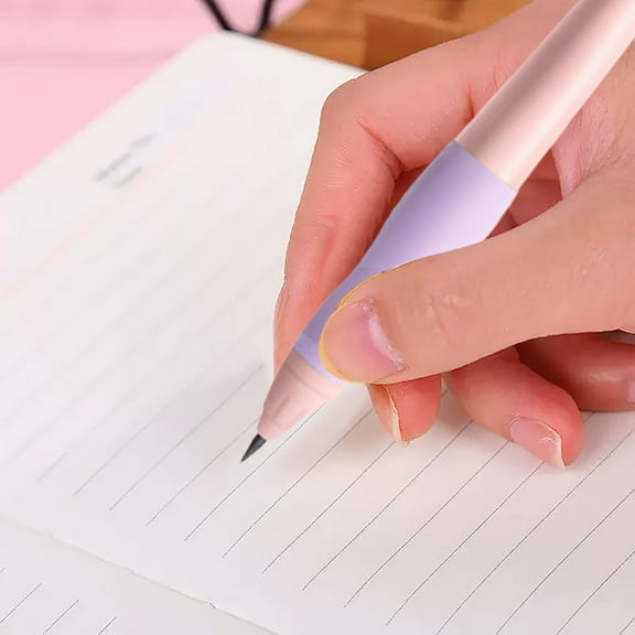 HonestMatter Ergonomic Mechanical Pencil, Grip Correction Pencil, Triangular Writing Tool, Scientific Three Finger Design, Smart Pink with 6 Refills