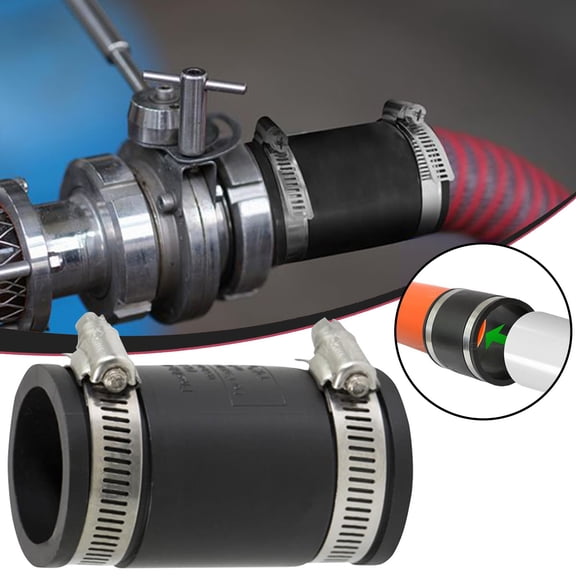 HonestMatter Flexible Pipe Coupling Connector, Pipe Repair Clamp, Hose Repair Fitting, Black Rubber Coupling with Stainless Steel Clamps, Leakproof Seal for Sewer Drain PVC Pipe