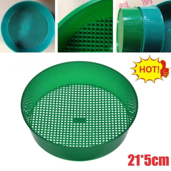 HonestMatter Garden Sieve for Soil Plastic Mesh Soil Riddle Dirt Sifter for Gardening Light Weight Fine Mesh Riddle for Mini Garden Green 1 Pack