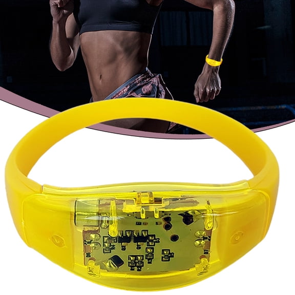 HonestMatter Glow Bracelets, Light Up Bracelets Bulk, LED Wristbands, Adjustable Silicone Glow in the Dark Party Supplies for Events, Yellow