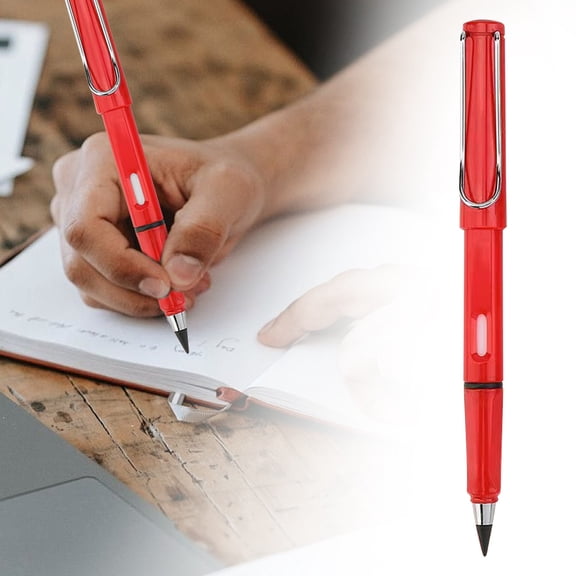 HonestMatter Inkless Pencil, Everlasting Pencil, Infinite Pencil, No Sharpen Reusable Writing Tool for Home Office Drawing, Red, 5.5 Inches