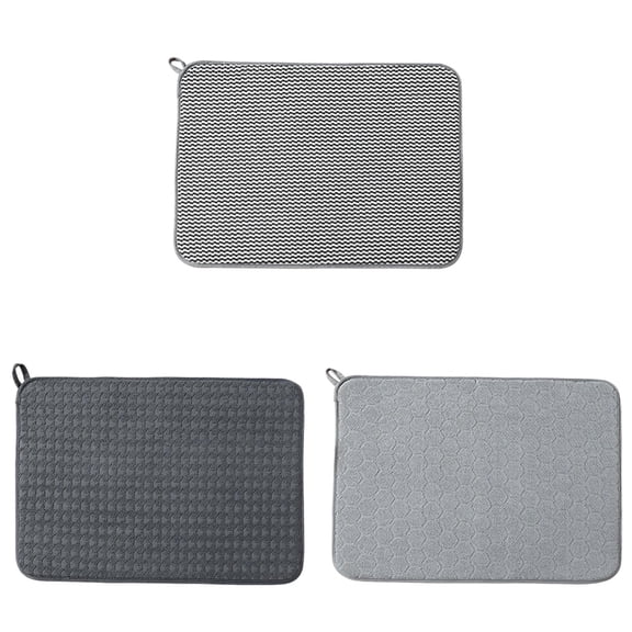 HonestMatter Kitchen Drying Mat, Dish Drying Mats for Kitchen Counter with Microfiber, Coffee Mat Absorbent for Dishes and Coffee Machine, 3 Pack