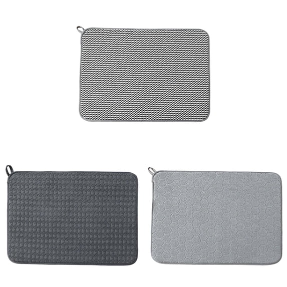 HonestMatter Kitchen Drying Mat, Dish Drying Mats for Kitchen Counter with Microfiber, Coffee Mat Absorbent for Dishes and Coffee Machine, 3 Pack