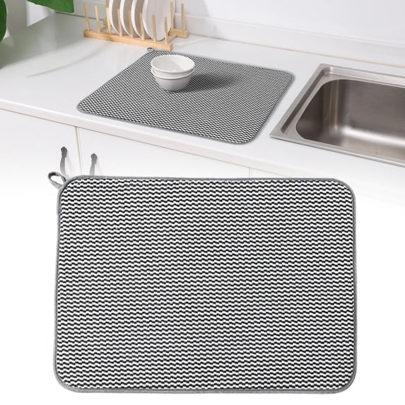 HonestMatter Kitchen Drying Mat, Dish Drying Mats for Kitchen Counter with Microfiber, Coffee Mat Absorbent for Dishes and Coffee Machine, Grey