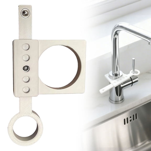 HonestMatter Kitchen Faucet Safety Lock, Faucet Lock for Sink, Adjustable Water Spigot Lock with 5 Holes, Secure Spring Locking for Home, White