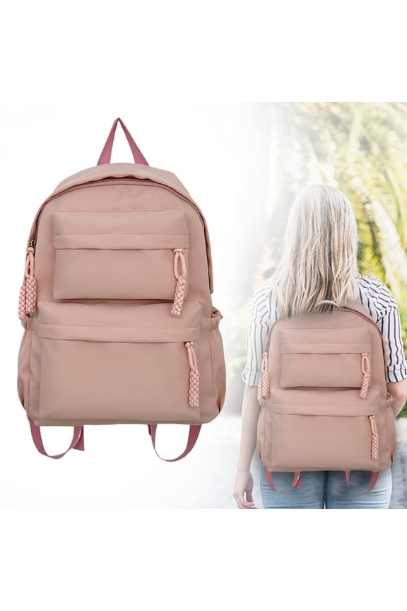 Large Capacity Rucksack, Water Resistant Daypack, Travel Backpack with Anti Theft Pocket, Padded Laptop Sleeve, Used for Commuting, Pink