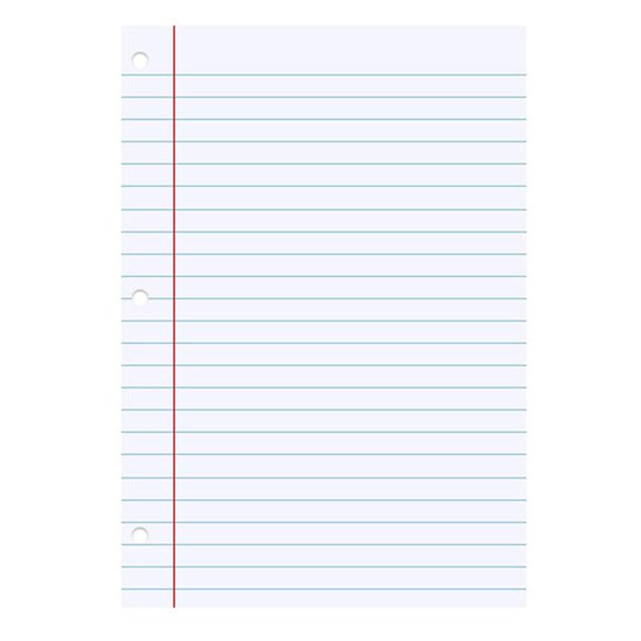 HonestMatter Loose Leaf Notebook Refill, Colored Loose Leaf Paper, College Ruled Filler Paper, 3 Hole Punched Notebook Paper, White, 7.9" x 10.6"