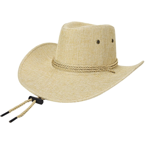 HonestMatter Men's Classic Western Hat, Brown Cowboy Hat with Embellishments, Felt Style Outdoor Hat for Rodeo Party, Adjustable Fit, White