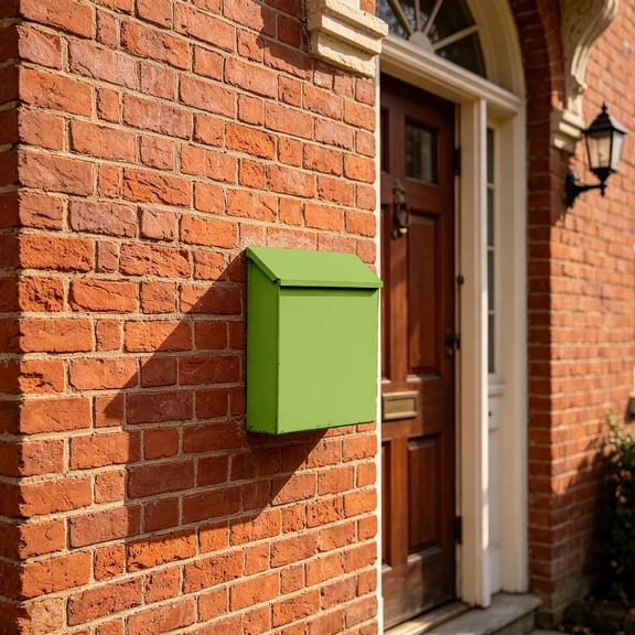 HonestMatter Metal Mailbox for Outside, Wall Mounted Mail Box with Front Door, 11.4x2.6x8.7 Inch Green Rustproof Mail Holder for Home Gate Porch