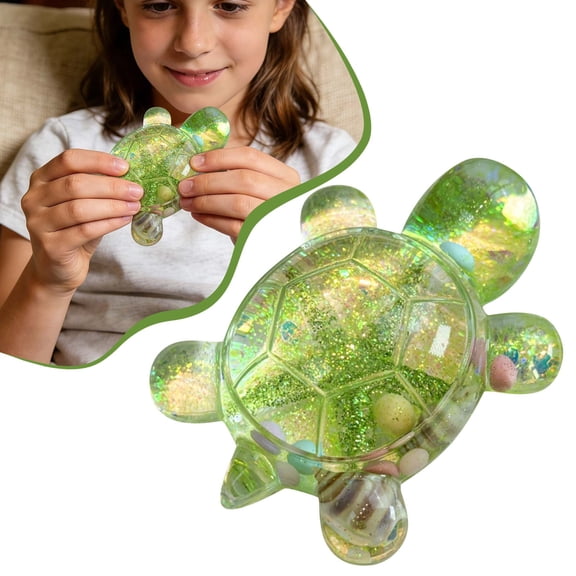 HonestMatter Mini Turtle Figurines Resin Quicksand Glitter Seashell Desktop Decor for Office Desk Shelf Car Dashboard Soothing Visual Companion