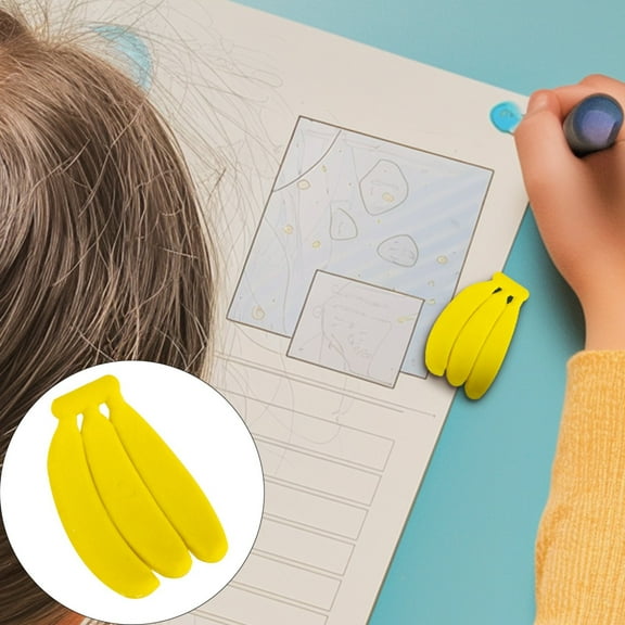 HonestMatter Novelty Banana Eraser, Clean Traceless Rubber, Kawaii Desk Accessory, High Quality Soft Texture, Compact Design, Yellow PVC Material