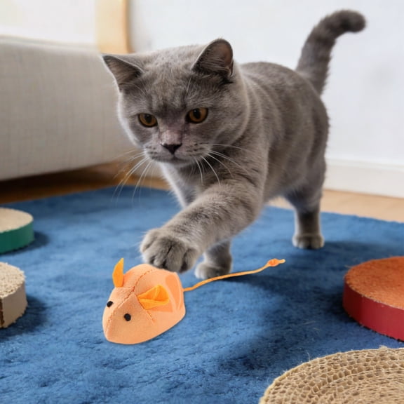 HonestMatter Plush Cat Toy Teaser with Rounded Corners - Highly Interactive Design Promotes Chasing Scratching and Pouncing, Multifunctional for Bedside and Scratch Pad Use