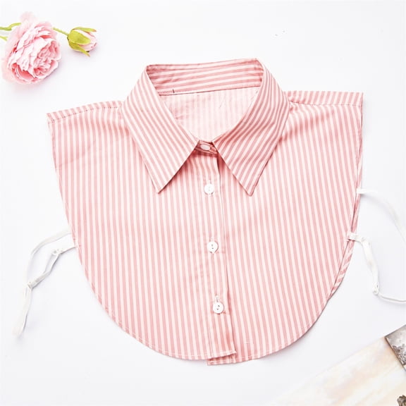 HonestMatter Pointed Collar Detachable, Fake Collar for Crewneck Sweaters, Modesty Insert for Low Cut Tops, Adjustable Neckline Cover, Pink