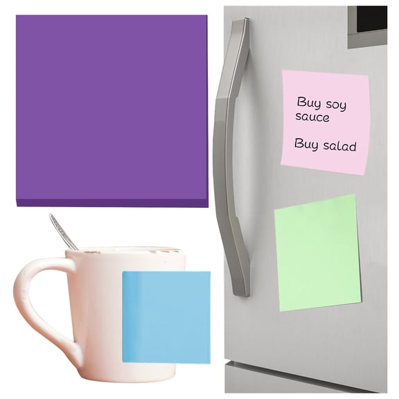 HonestMatter Post Its 3x3, Super Sticky Tearable Sticky Notes Pad, Bright Colorful Office Supplies for Desk and Notebook, 100 Sheets, Purple