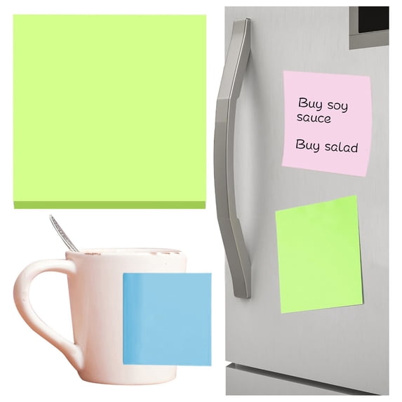 HonestMatter Post It Notes 3x3, Super Sticky Tearable Sticky Notes Pad, Bright Fluorescent Office Supplies for Desk and Notebook, 100 Sheets, Neon Green