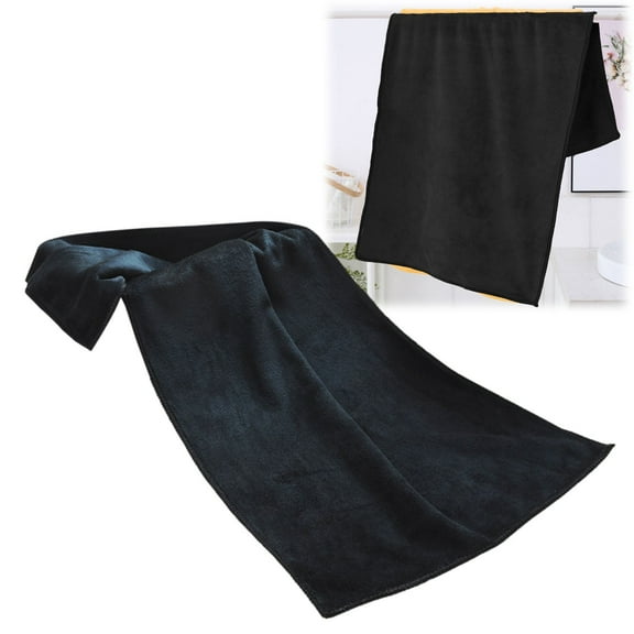 HonestMatter Quick Dry Towel, Microfiber Cooling Gym Towel for Workout, 13.77x29.52 Inch Absorbent Sweat Towel for Yoga Sports, Black