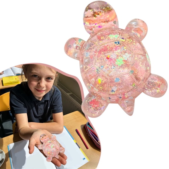 HonestMatter Resin Turtle Mini Quicksand Glitter Seashell Figurine Desktop Decoration for Home Office Entryway Display Calming Visual Accent