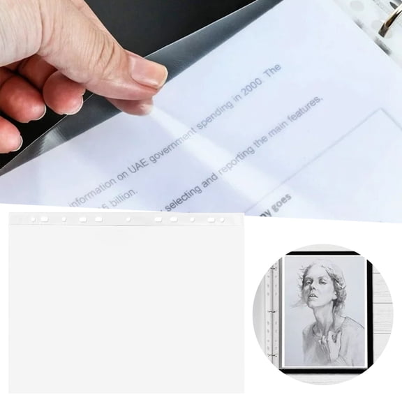 HonestMatter Sheet Protectors, Page Protectors for 3 Ring Binder, Clear Paper Sleeves Protector Heavy Duty 9 x 12 Inch PVC Plastic 100PCS