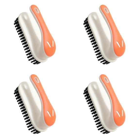 HonestMatter Shoe Cleaning Brush, Soft Bristle Brush for Clothes and Sneakers, Multi Purpose Scrub Brush for Laundry and Footwear, Orange, 4 Pack