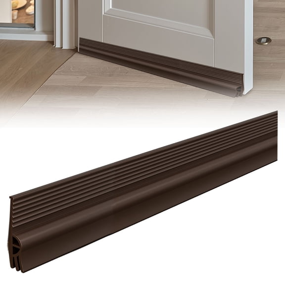 HonestMatter Silicone Door Seal Strip, Weather Stripping for Doors, Self Adhesive Draft Stopper for Bottom of Door Gaps, Brown