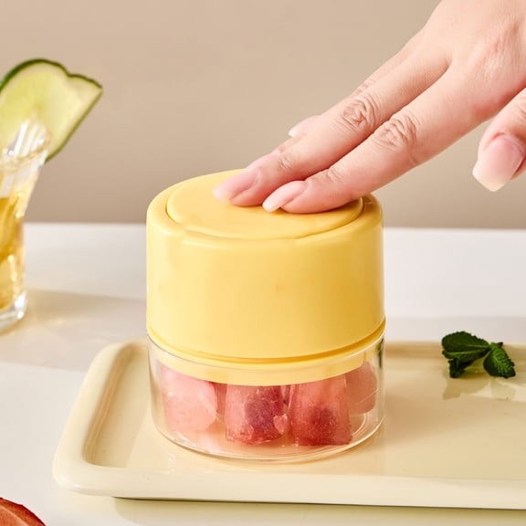 HonestMatter Silicone Ice Cube Tray with Lid, One Press Release Ice Mold for Freezer, Compact Mini Ice Trays for Cocktails and Home Use, Yellow, 1 Pack