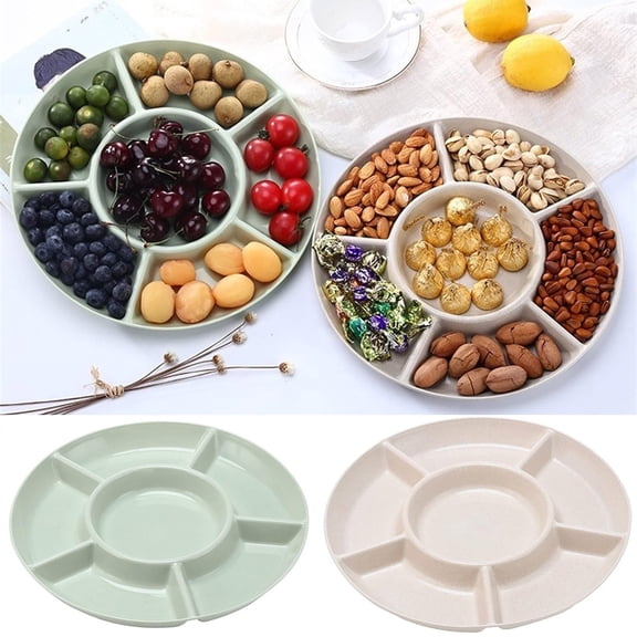 HonestMatter Snack Tray, Divided Serving Platter With Removable Compartments, Candy Dish And Fruit Tray For Party And Home Use