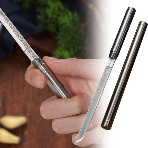 HonestMatter Stainless Steel Blade, All Steel Solid Handle for Home Use, Outdoor Camping, Fishing Pocket Knife, Survival Tactical Knife, 9.5 Inch - Silver 1PCS