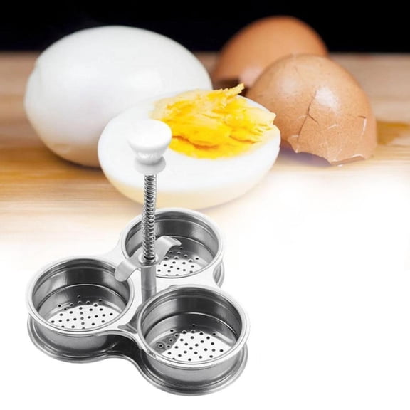 HonestMatter Stainless Steel Egg Poacher, Nonstick Poached Egg Maker with 3 Cups, Egg Cooker Pan for Breakfast, Boiled Eggs Maker
