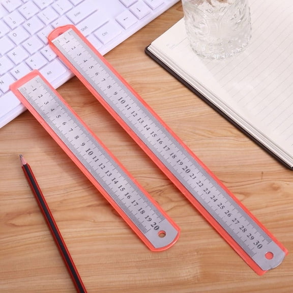HonestMatter Stainless Steel Ruler, Metal Measuring Tool, Straight Edge Ruler, Precision Double Sided Measurement for Engineering, Stainless Material, 30mm
