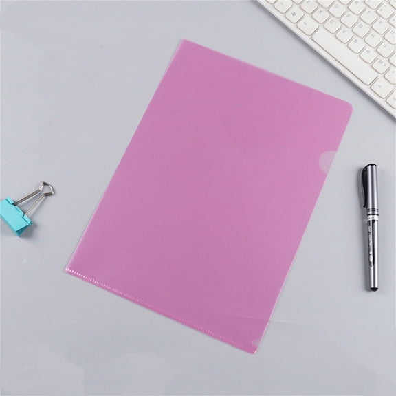 HonestMatter Transparent Document Folder, Plastic Paper Jacket, Sleeve File Folders, Pink Translucent Shade, Office Gift Idea, A4 Pink B