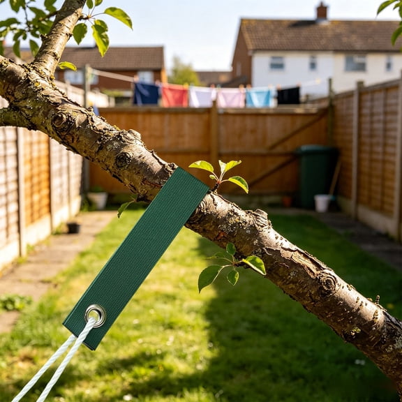 HonestMatter Tree Support Straps, Heavy Duty Tree Tie Straps with Metal Rings, Plant Ties for Sapling Fixing and Wind Protection, Green