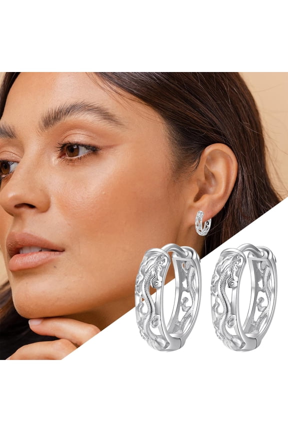 , dragon earrings, ear cuffs, ear cuff, retro temperament buckle female simple jewelry for wife mother graduation party gift