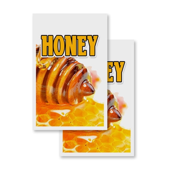 Honey (2-PACK) 24" x 36" Vinyl Decals | Sign Insert Peel & Stick Decals Stickers Window Signs