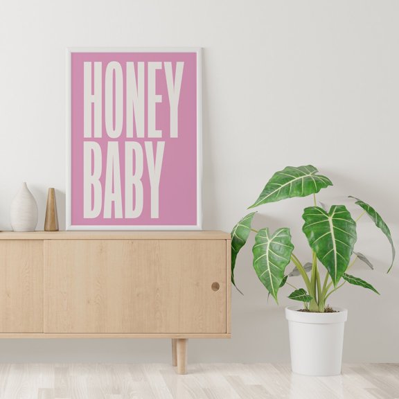 Honey Baby Coral Typography Poster