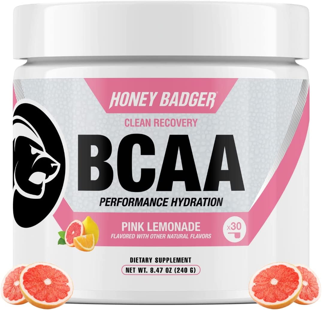 Honey Badger BCAA Amino Acids Electrolytes Powder, Keto, Vegan, Sugar