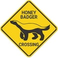 thumbnail image 1 of Honey Badger Crossing Sign, Honey Badger Sign Honey Badger Decor, Funny Animal Wall Decor for Home/Farmouse/Yard, Quality Metal Sign 12"x12", 1 of 4