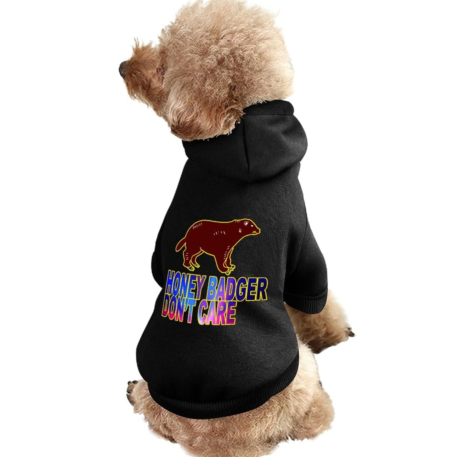 Honey Badger Don T Care Dog Hoodie Funny Pet Clothes Cute Cat Costume Black Puppy Sweatshirt for Small Medium Pet M Walmart
