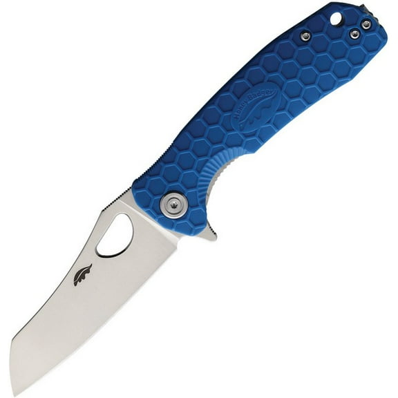 Honey Badger Honey Badger Knives Medium Wharncleaver Knife Blue 3.19 Satin D2 Blade HB1164