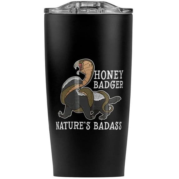 Honey Badger Nature'S Badass Stainless Steel 20 oz Travel Tumbler, Vacuum Insulated & Double Wall with Leakproof Sliding Lid | Great for Coffee/Hot Drinks and Cold Beverages