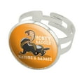 thumbnail image 1 of Honey Badger Nature's Badass Silver Plated Adjustable Novelty Ring, 1 of 3