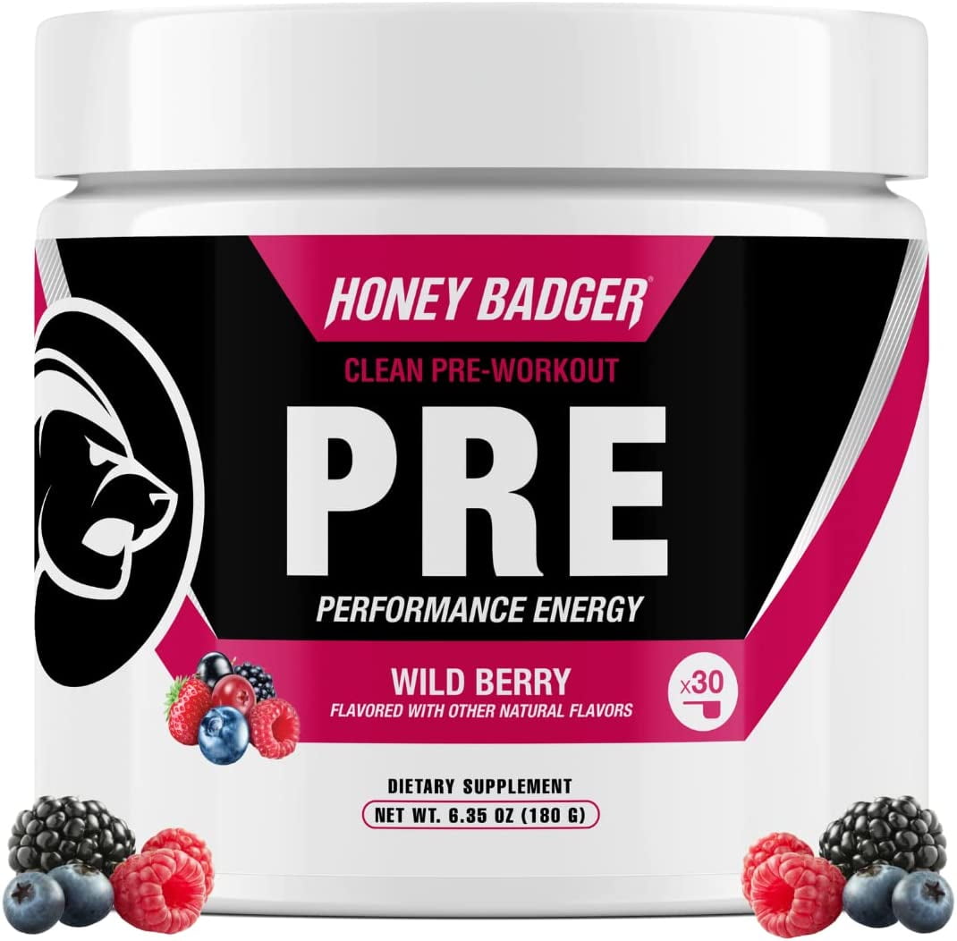 Honey Badger Keto Vegan Pre Workout Powder, Vitamin C, Beta Alanine