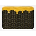 thumbnail image 1 of Honey Bath Mat, Illustration of Honeycomb Hexagons Dripping Honey Organic Beehive, Plush Bathroom Decor Mat with Non Slip Backing, 29.5" X 17.5", Yellow Grey, by Ambesonne, 1 of 2