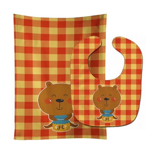 Honey Bear Baby Bib & Burp Cloth