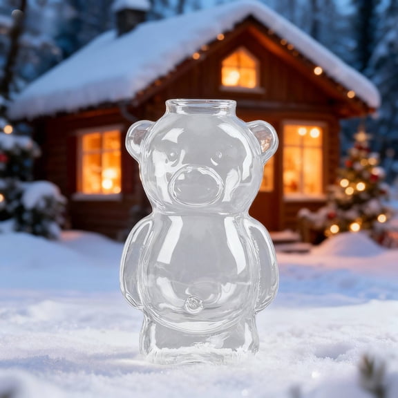 Honey Bear Cups, Squeezable Straw Cup, Honey Bear Straw Cup, Teddy Bear Glass Cup with Straw 12oz, Coffee Beer Wine Cocktail Drinks Glassware, Bear Cocktail Glass, Cocktail Wine Cup with, by UKHBMC