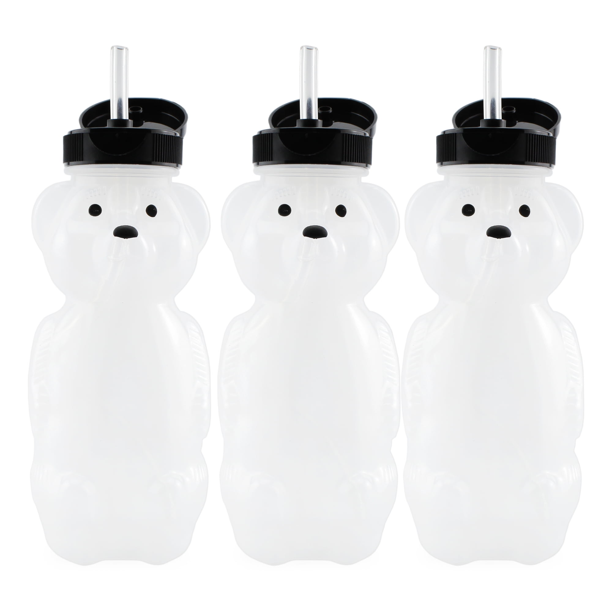 Honey Bear Straw Cups (3-Pack); 8-Ounce Therapy Sippy Bottles w/Flexible  Straws 