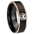 thumbnail image 1 of Honey Bee 8MM Step Edge Black And Rose Gold Tungsten Men Ring, 1 of 2
