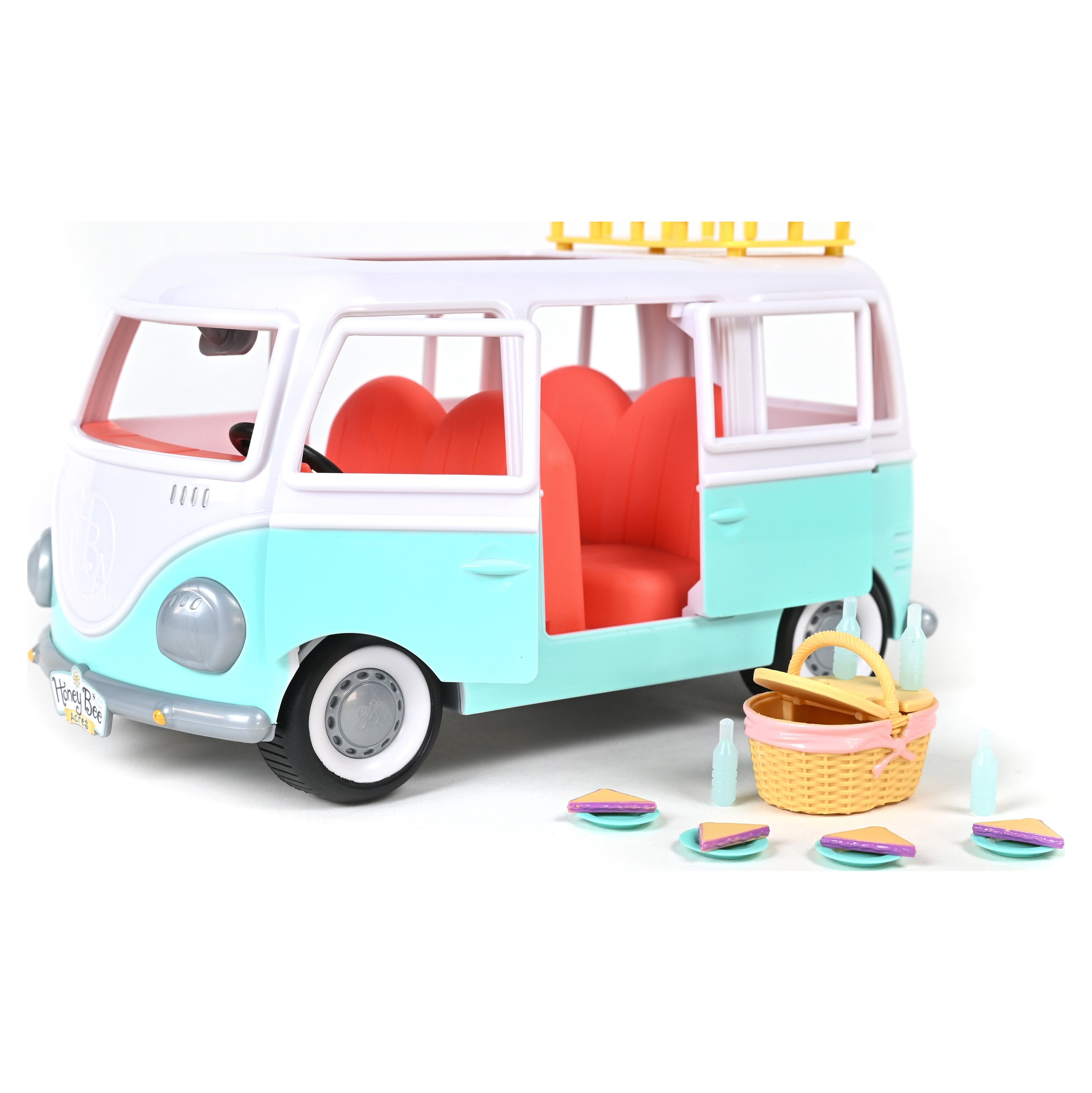 Honey Bee Acres 7" Around Town Van Playset, 14 Piece Set, Children Ages 3+, No Assembly Required